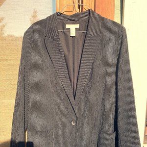 H&M Striped One-Button Blazer